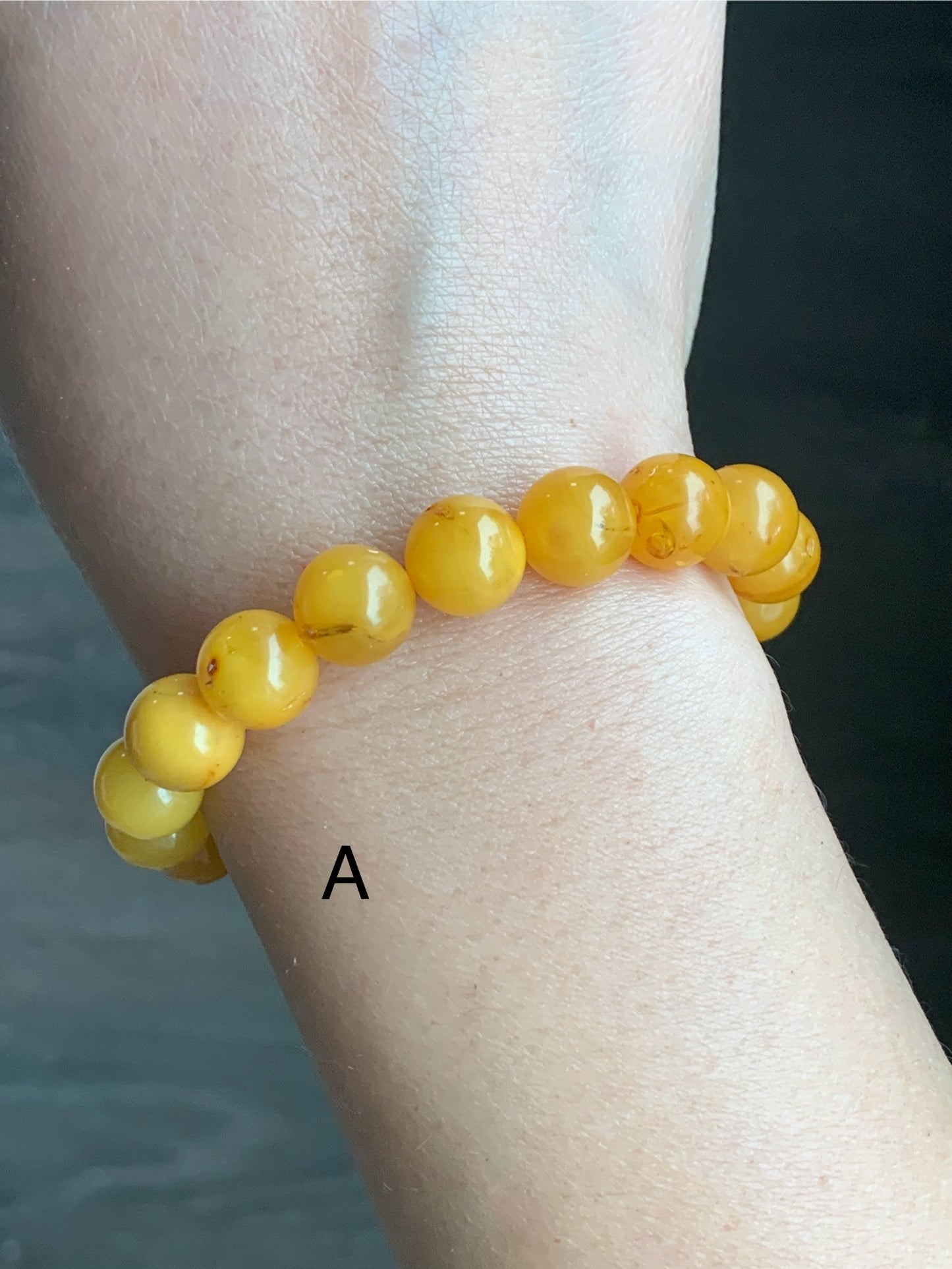 Natural Untreated Old Beewax Amber Beaded Bracelet