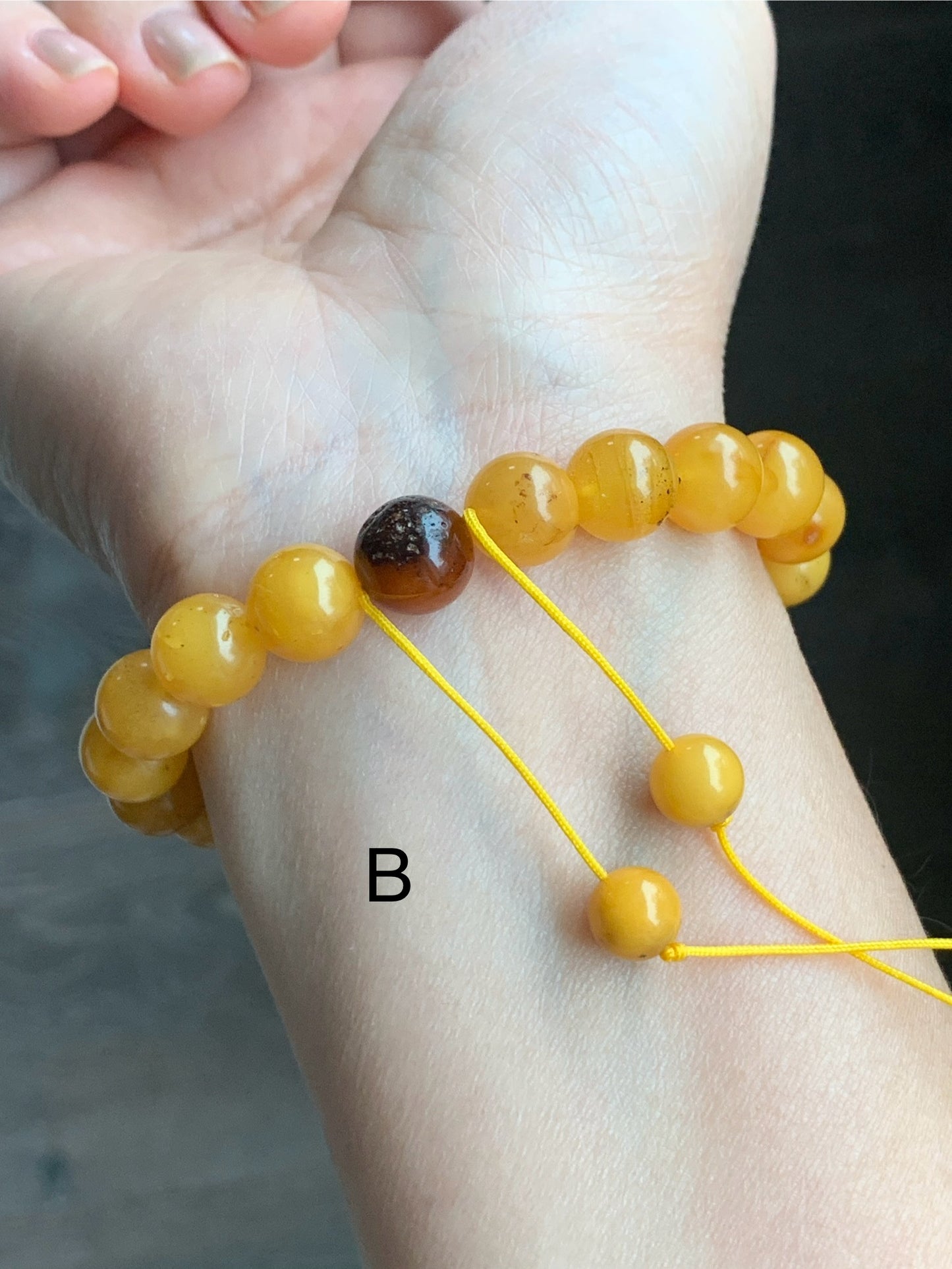 Natural Untreated Old Beewax Amber Beaded Bracelet