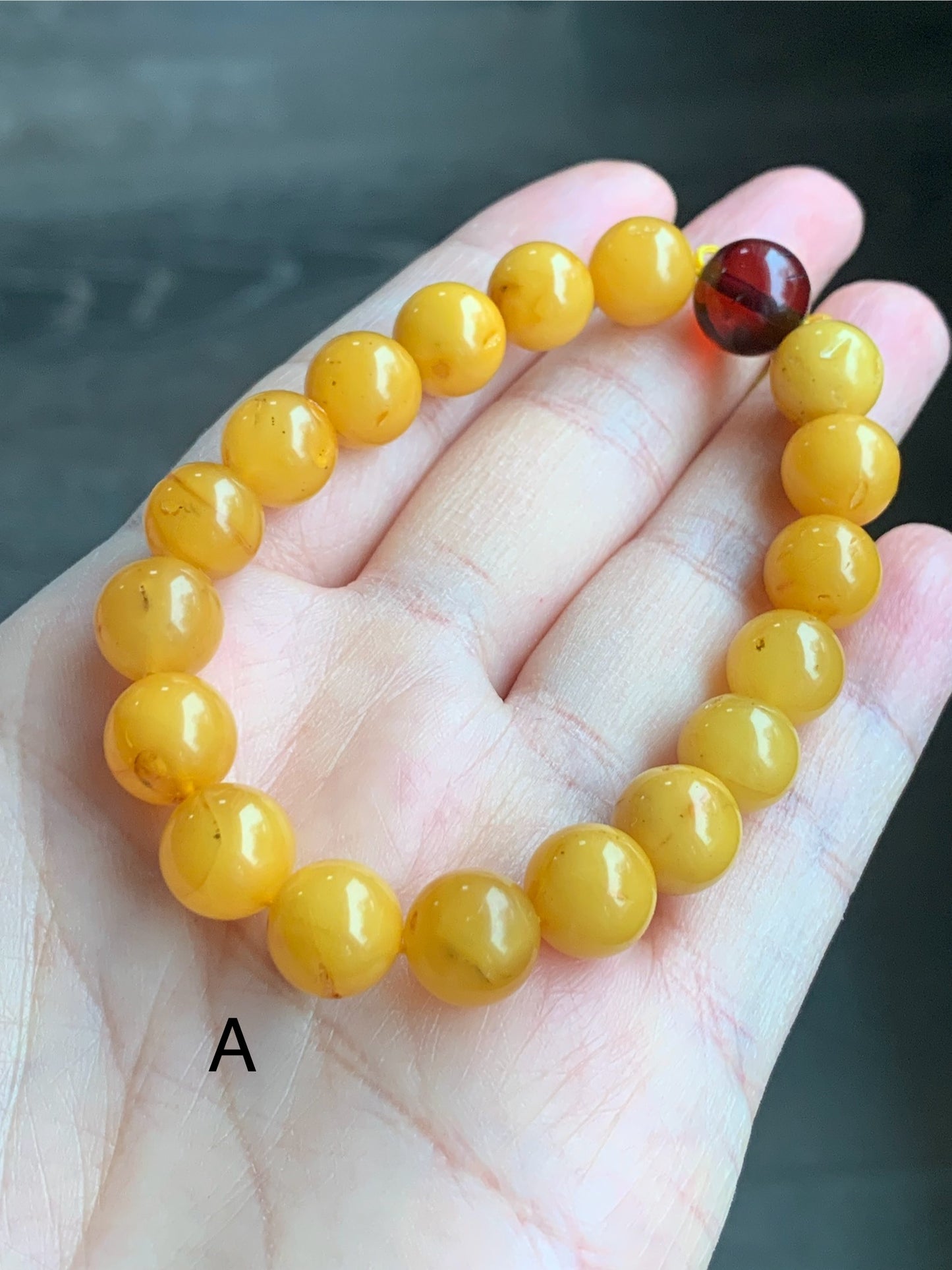 Natural Untreated Old Beewax Amber Beaded Bracelet