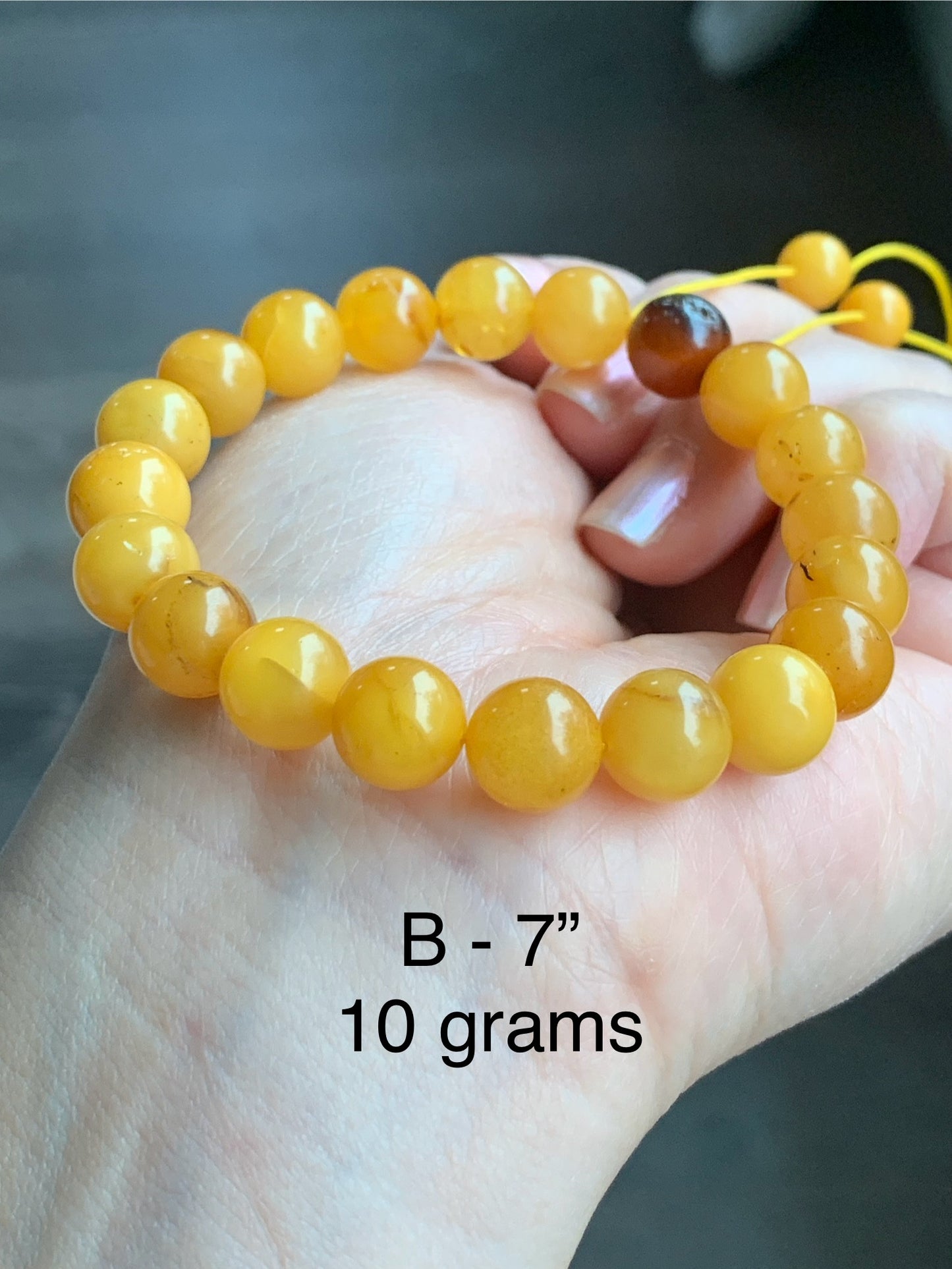 Natural Untreated Old Beewax Amber Beaded Bracelet