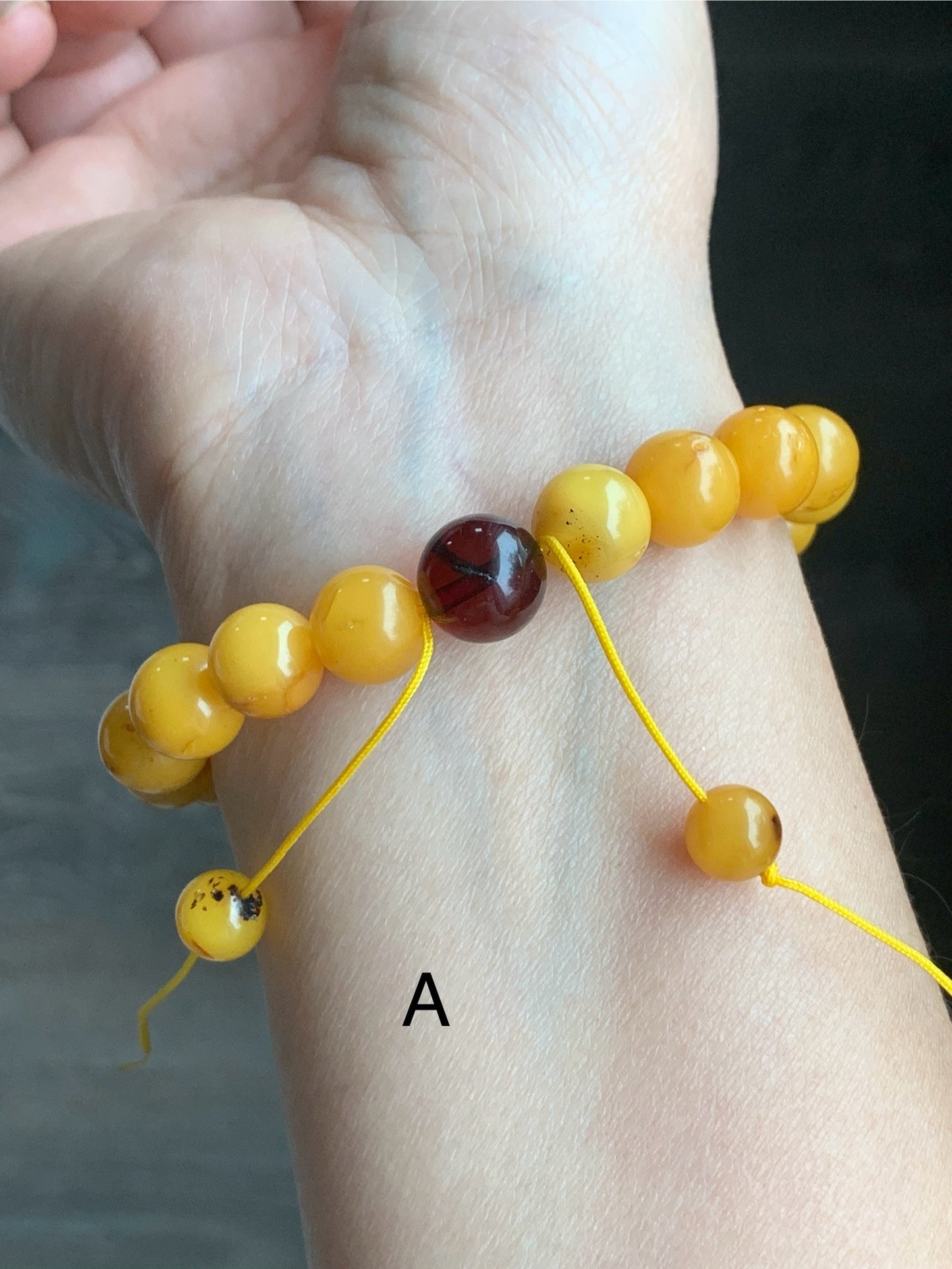 Natural Untreated Old Beewax Amber Beaded Bracelet