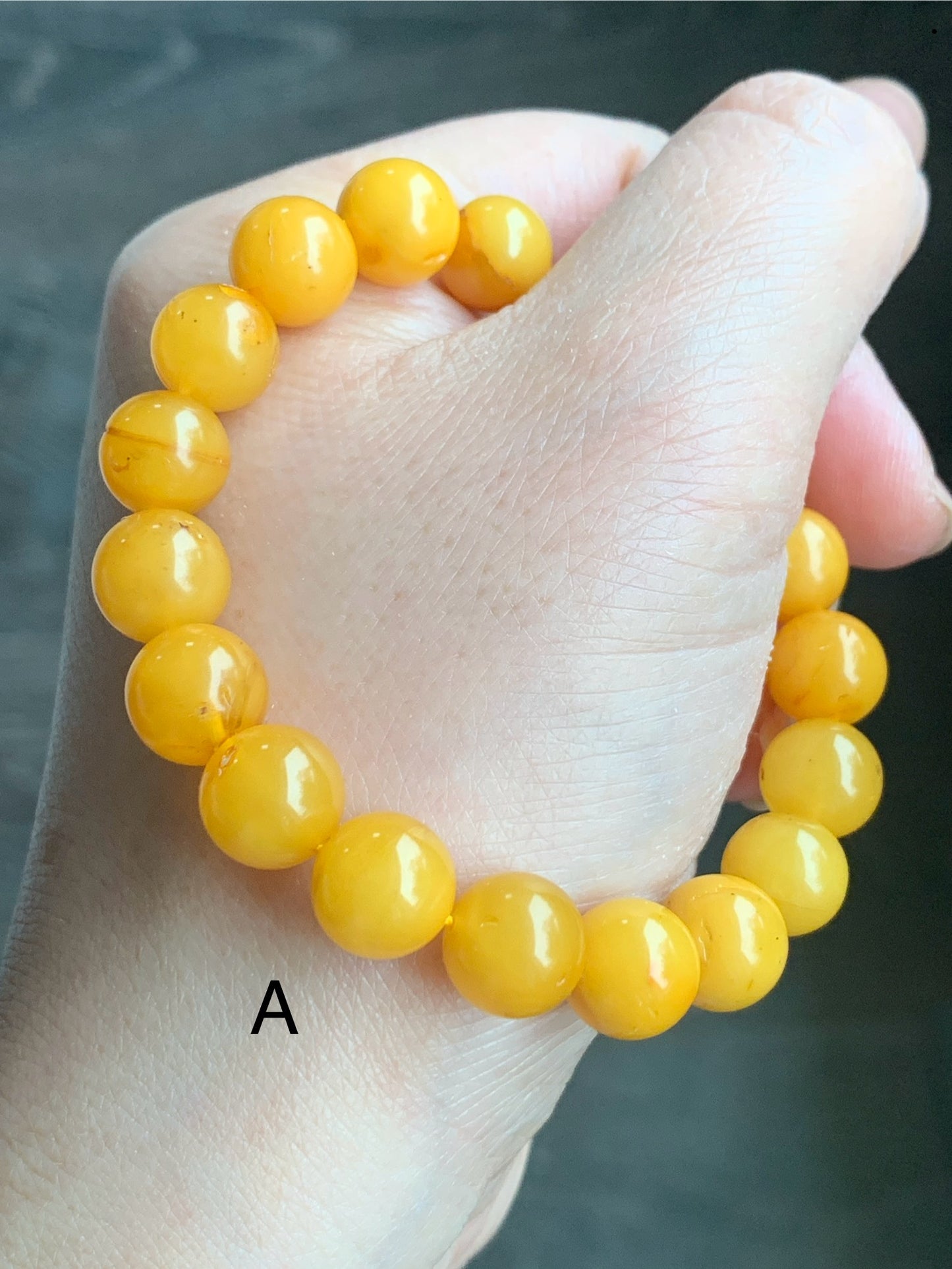 Natural Untreated Old Beewax Amber Beaded Bracelet