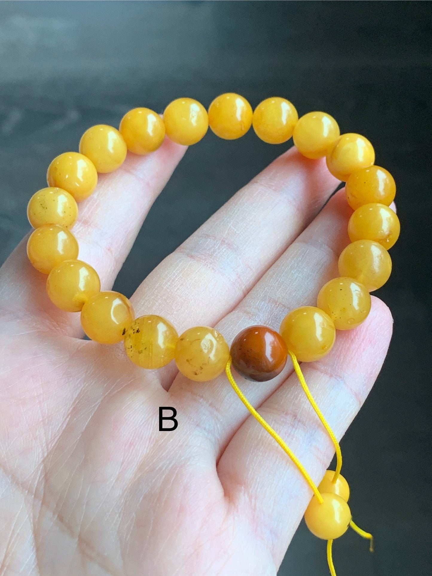 Natural Untreated Old Beewax Amber Beaded Bracelet