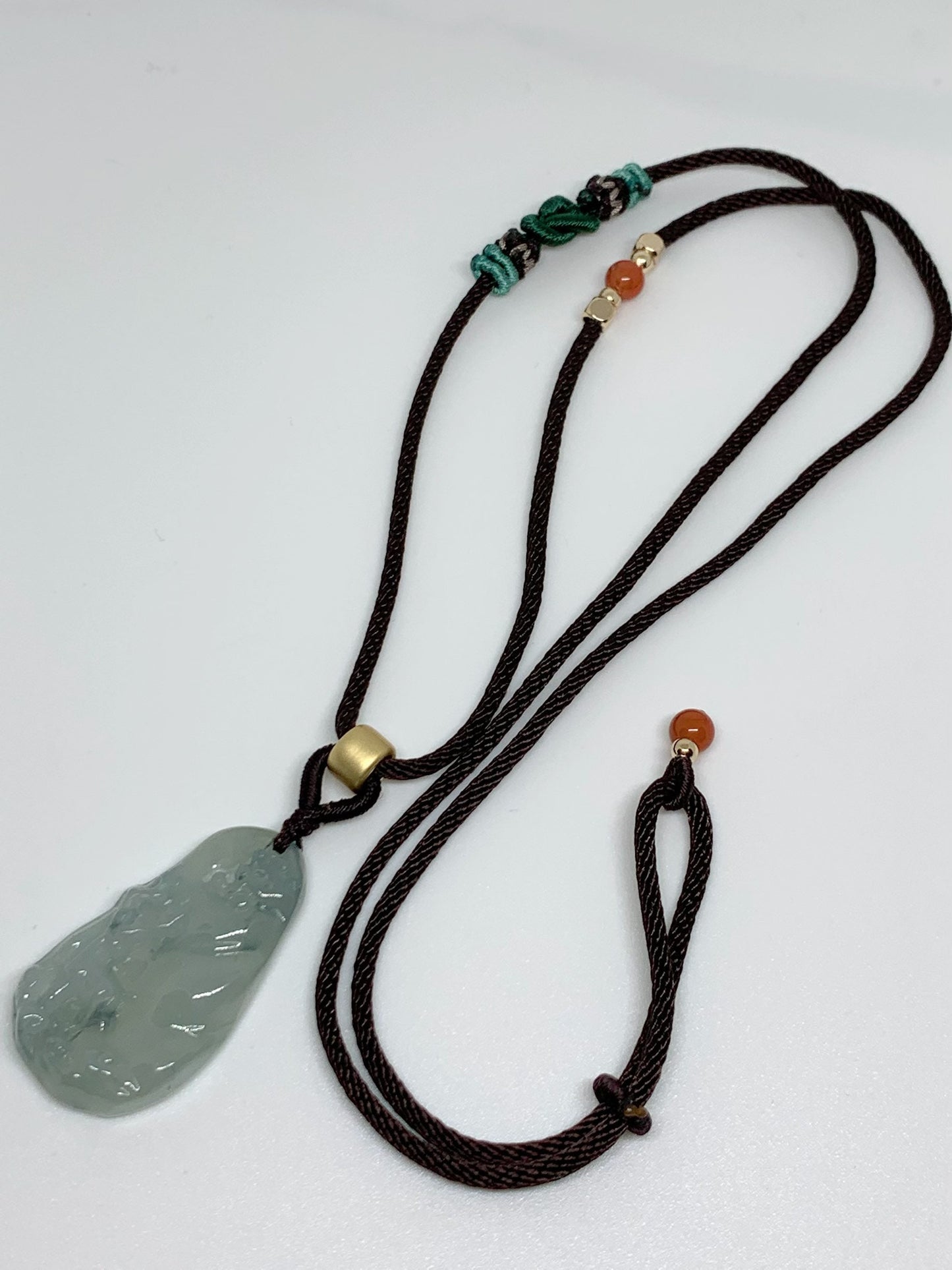 Beautiful Natural Burmese Icy Translucent light green Jadeite with Dark Green Marbling Pendant Carved with Deer 冰胶晴底飘花鹿牌吊坠