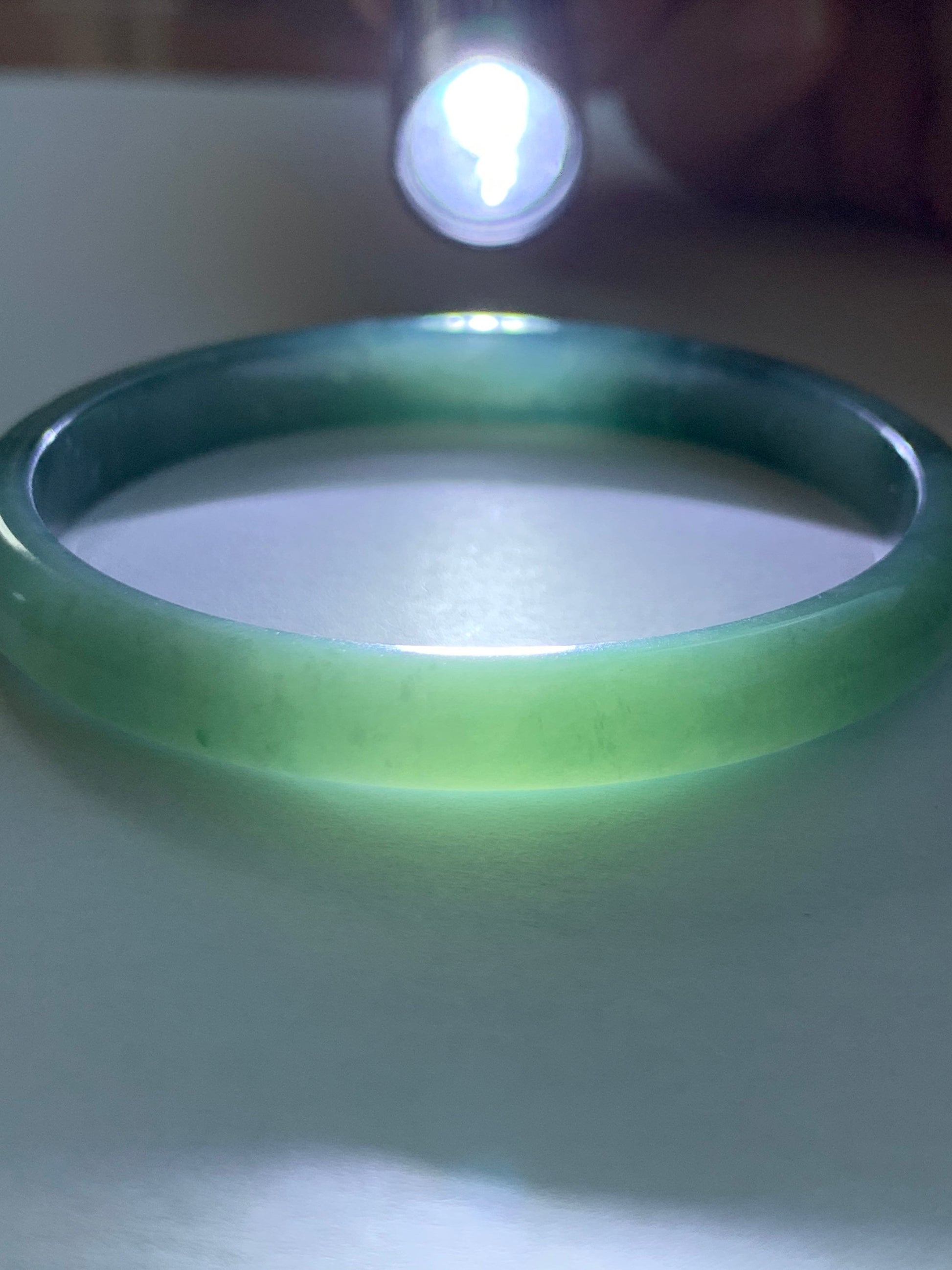 Certified Natural Guatemalan Icy Teal Blue Jadeite Bangle Bracelet 51.7mm 7x5mm 17.58 grams 天然危地马拉冰蓝水翡翠手镯 2691