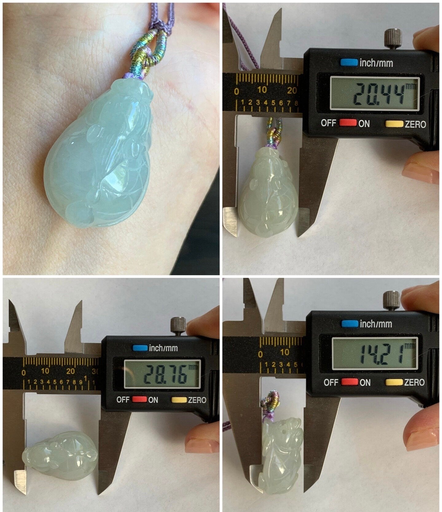 Natural Burmese Icy Pale Light Green Jadeite Carved Dragon Turtle Pendant Rope Necklace 24” Adjustable 天然缅甸冰糯淡晴底翡翠精工龙龟吊坠