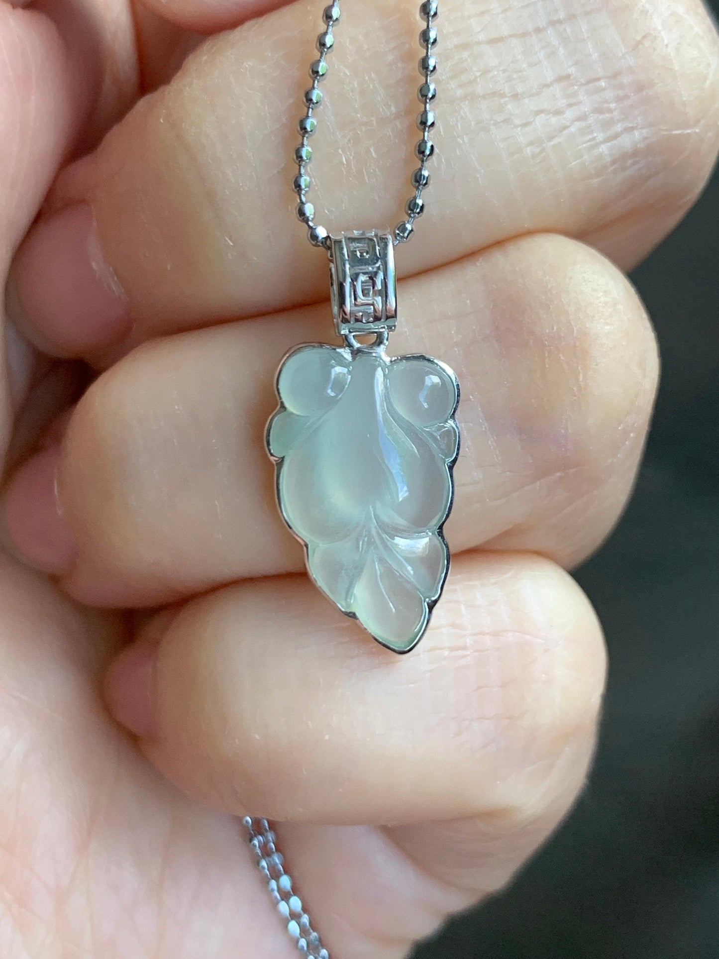 Certified Natural Burmese Premium Icy Translucent Gelatinous Clear Jadeite Goldfish Pendant 18K White Gold 天然缅甸冰胶晴底色翡翠金鱼镶嵌吊坠 5157