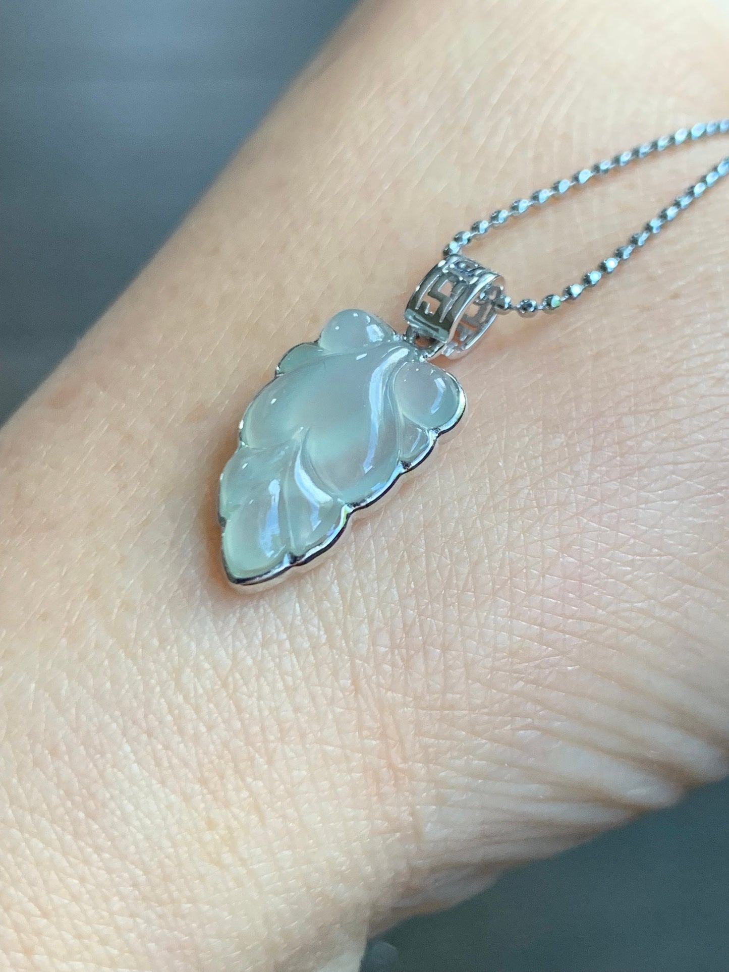 Certified Natural Burmese Premium Icy Translucent Gelatinous Clear Jadeite Goldfish Pendant 18K White Gold 天然缅甸冰胶晴底色翡翠金鱼镶嵌吊坠 5157