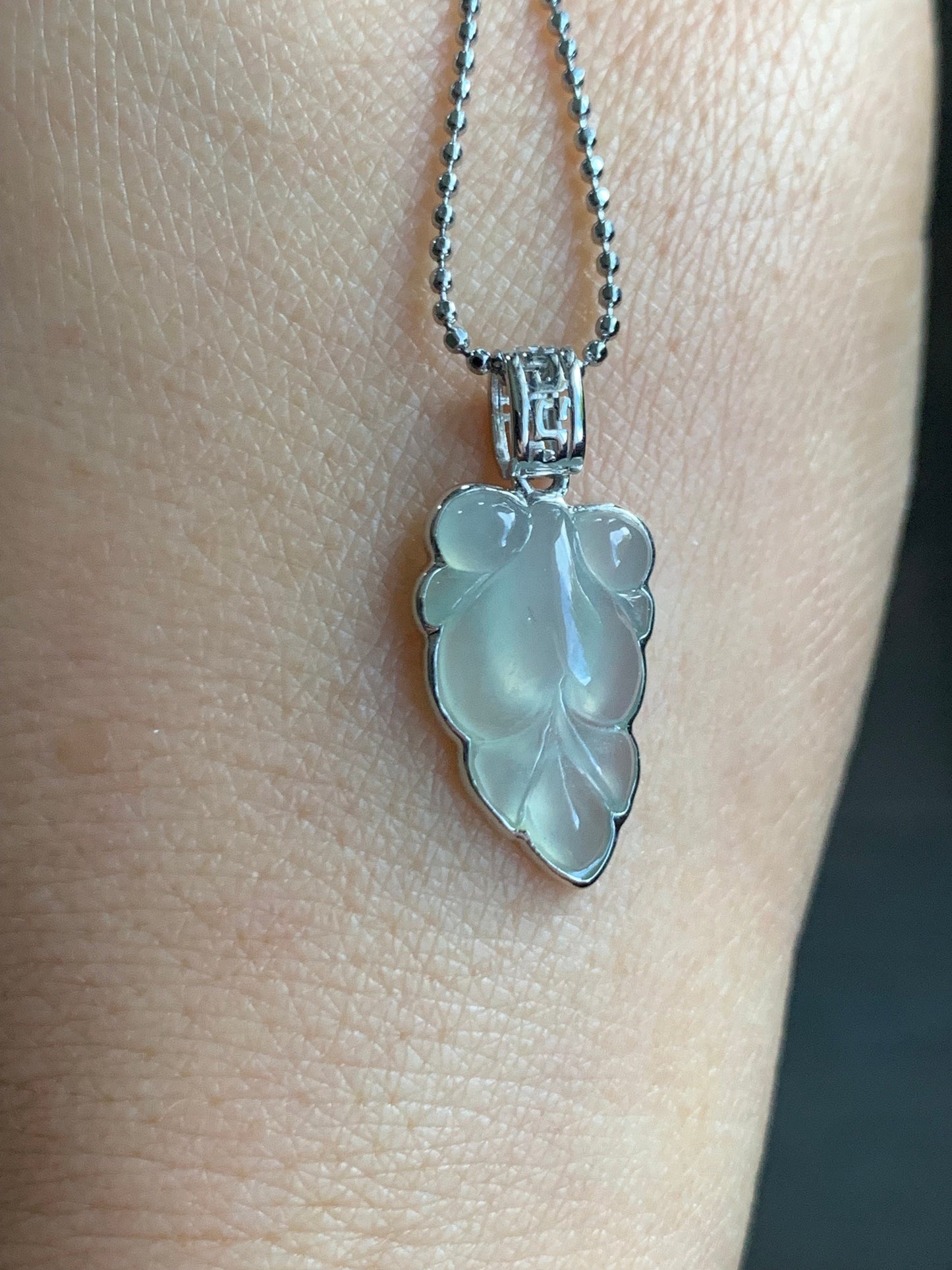 Certified Natural Burmese Premium Icy Translucent Gelatinous Clear Jadeite Goldfish Pendant 18K White Gold 天然缅甸冰胶晴底色翡翠金鱼镶嵌吊坠 5157