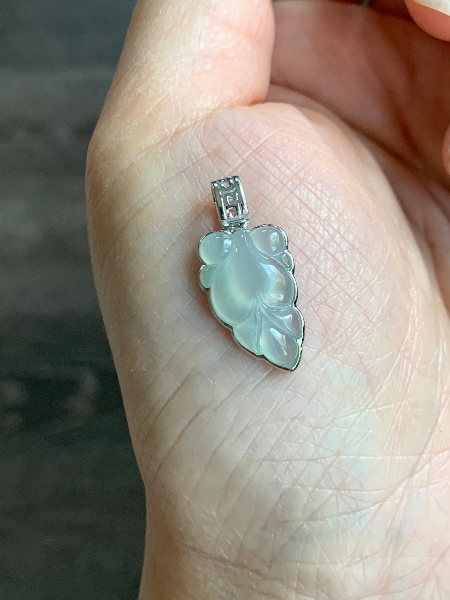 Certified Natural Burmese Premium Icy Translucent Gelatinous Clear Jadeite Goldfish Pendant 18K White Gold 天然缅甸冰胶晴底色翡翠金鱼镶嵌吊坠 5157