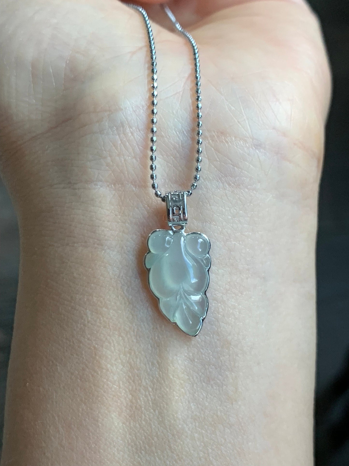 Certified Natural Burmese Premium Icy Translucent Gelatinous Clear Jadeite Goldfish Pendant 18K White Gold 天然缅甸冰胶晴底色翡翠金鱼镶嵌吊坠 5157