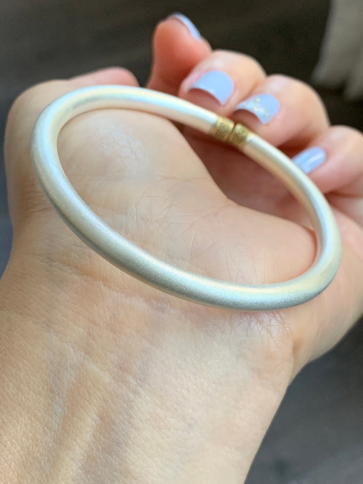 999 Sterling Silver Solid Open Bangle Bracelet Satin Finish 30 grams Adjustable 纯足银999磨砂工开口手镯