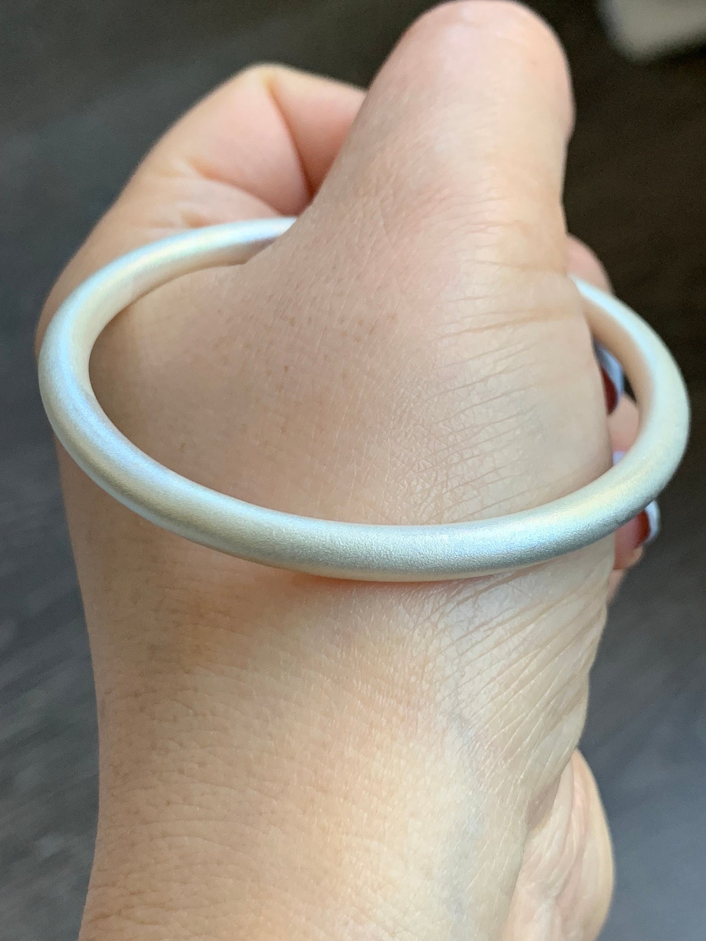 999 Sterling Silver Solid Open Bangle Bracelet Satin Finish 30 grams Adjustable 纯足银999磨砂工开口手镯